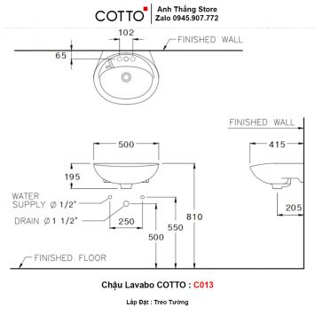 Chậu Lavabo COTTO C013-2