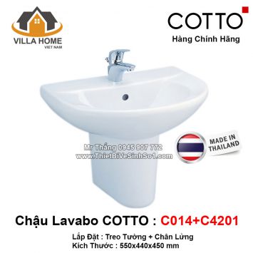Chậu Lavabo COTTO C014+C4201
