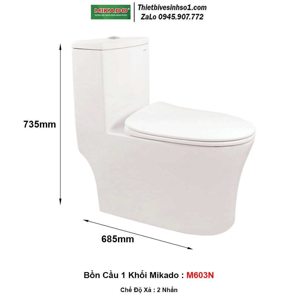 Bồn Cầu 1 Khối Mikado M603N