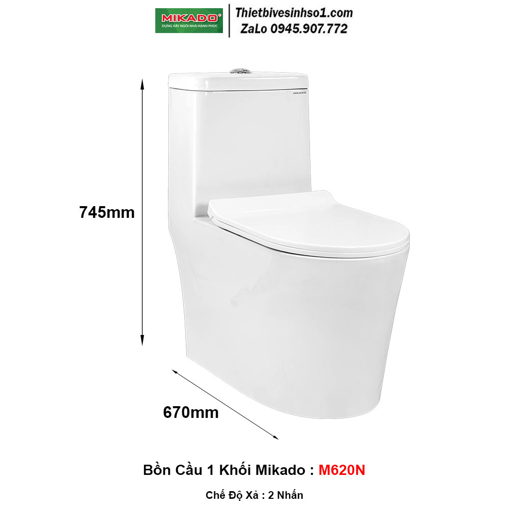 Bồn Cầu 1 Khối Mikado M620N