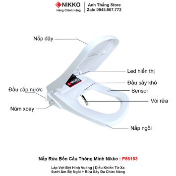 Nắp Rửa Bồn Cầu Thông Minh NIKKO P86183