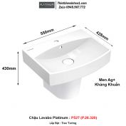 Chậu Lavabo + Chân Lửng Platinum P527 (P.26.320)