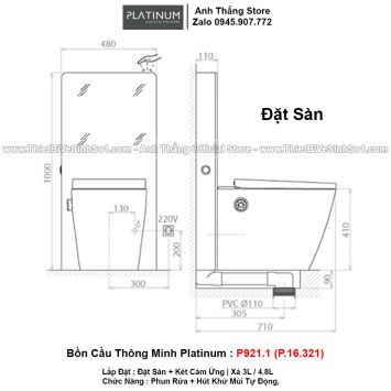 Bồn Cầu Platinum P921.1 (P.16.321)