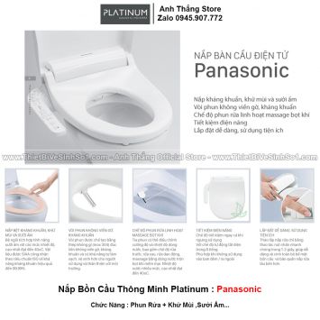 Nắp Rửa Thông Minh Điện Tử Bồn Cầu Platinum Panasonic