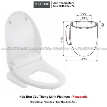 Nắp Rửa Thông Minh Điện Tử Bồn Cầu Platinum Panasonic