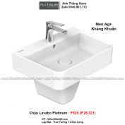 Chậu Lavabo + Chân Lửng Platinum P528 (P.26.321)