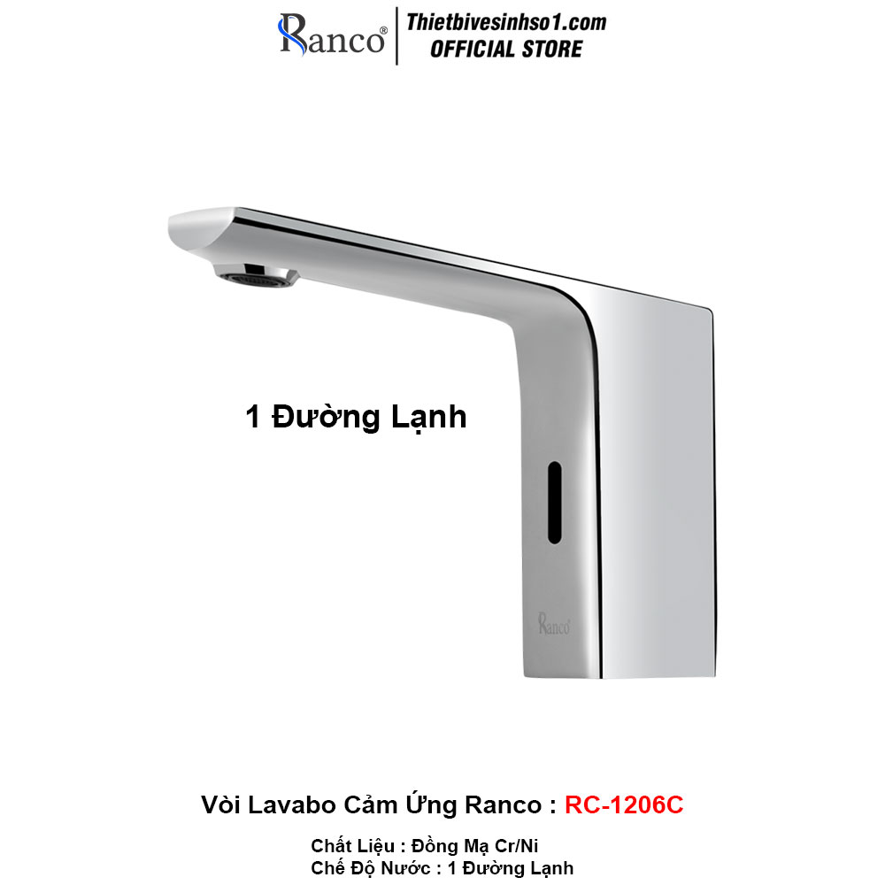 Vòi Lavabo Cảm Ứng Ranco RC-1206C Vòi Lavabo Cảm Ứng Ranco RC-1206C