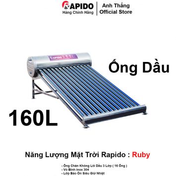 Năng Lượng Mặt Trời Rapido Ruby 160L Ống Dầu