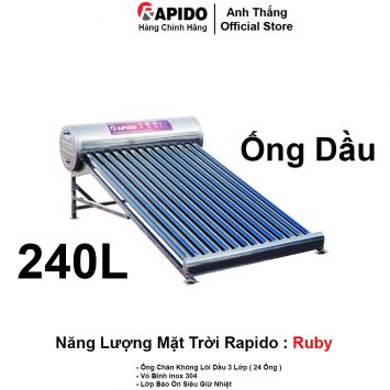 Năng Lượng Mặt Trời Rapido Ruby 240L Ống Dầu