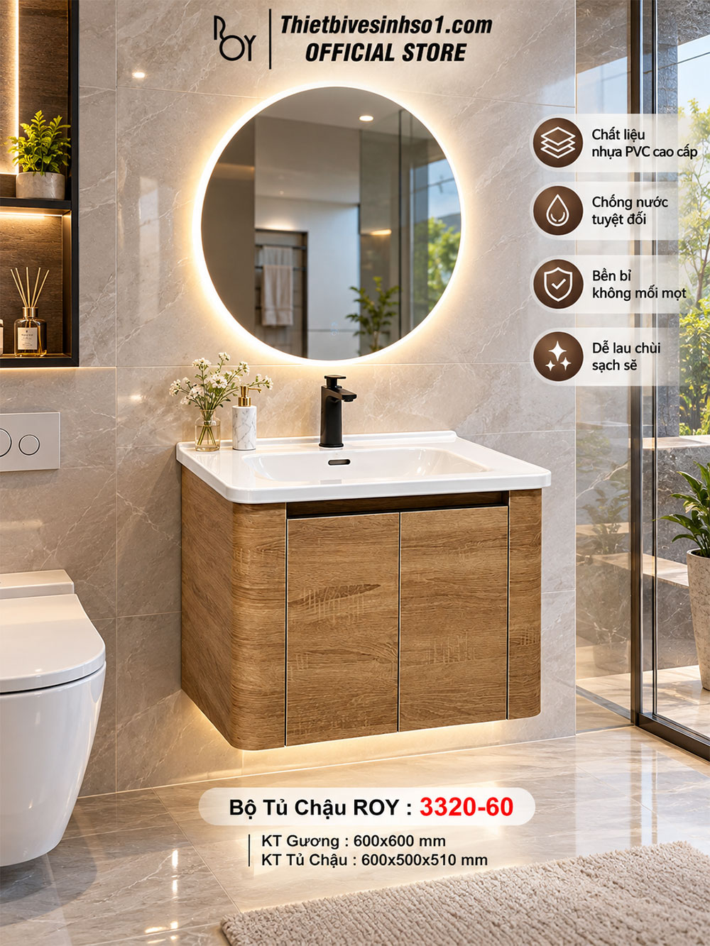 Bộ Tủ Chậu ROY 3320-60 Bộ Tủ Chậu ROY 3320-60