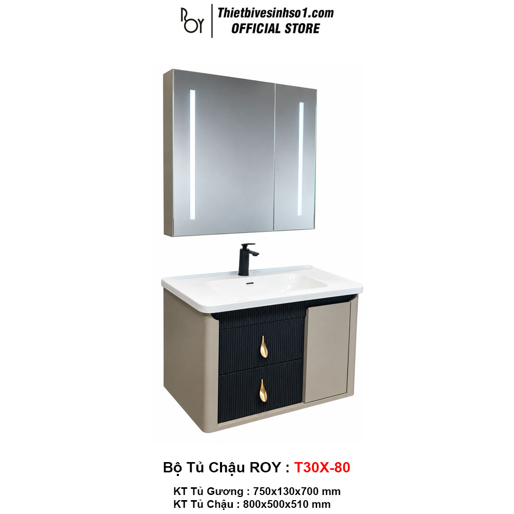Bộ Tủ Chậu ROY T30X-80