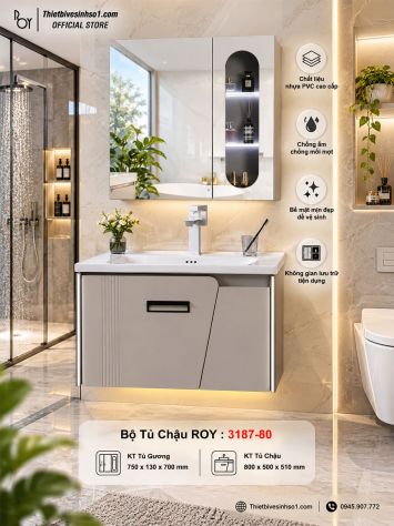 Bộ Tủ Chậu ROY 3187-80