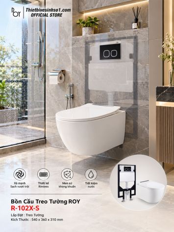 Bồn Cầu Treo Tường ROY R-102X-S