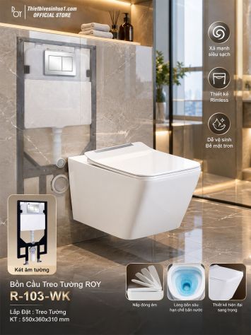 Bồn Cầu Treo Tường ROY R-103-WK