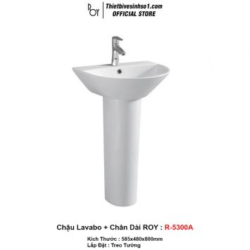 Chậu Lavabo ROY R-5300A Chân Dài