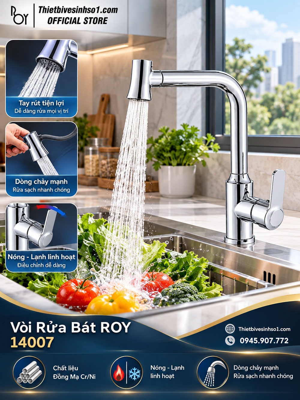 Vòi Rửa Bát ROY 14007 Vòi Rửa Bát ROY 14007