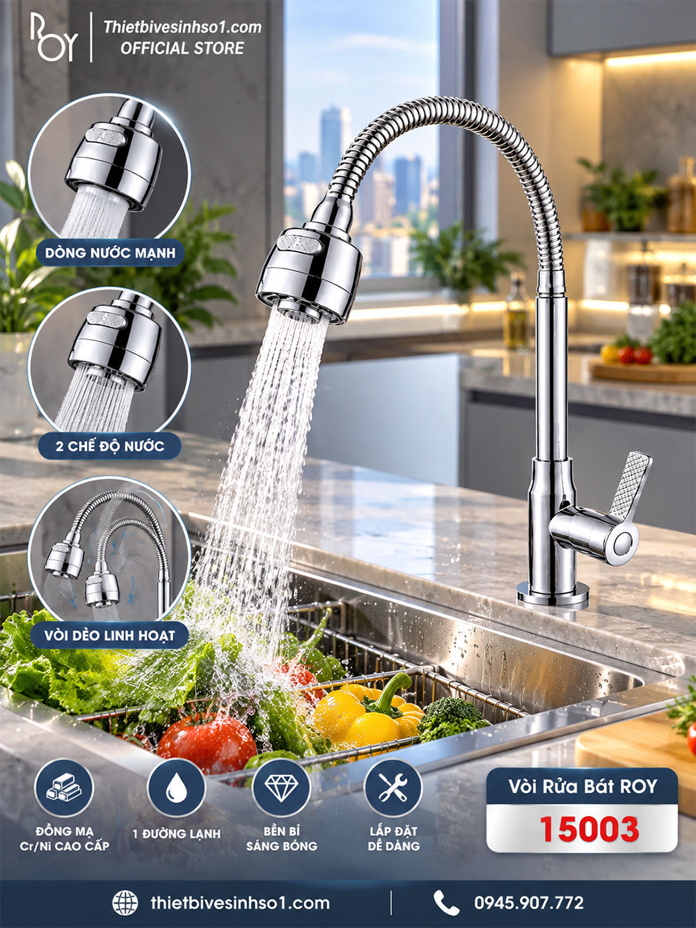 Vòi Rửa Bát ROY 15003 Vòi Rửa Bát ROY 15003