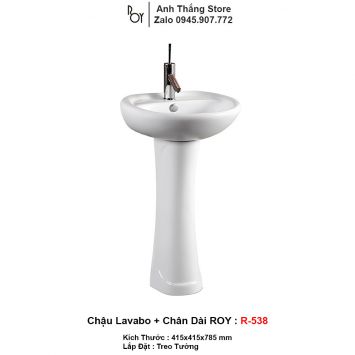 Chậu Lavabo ROY R-538 Chân Dài