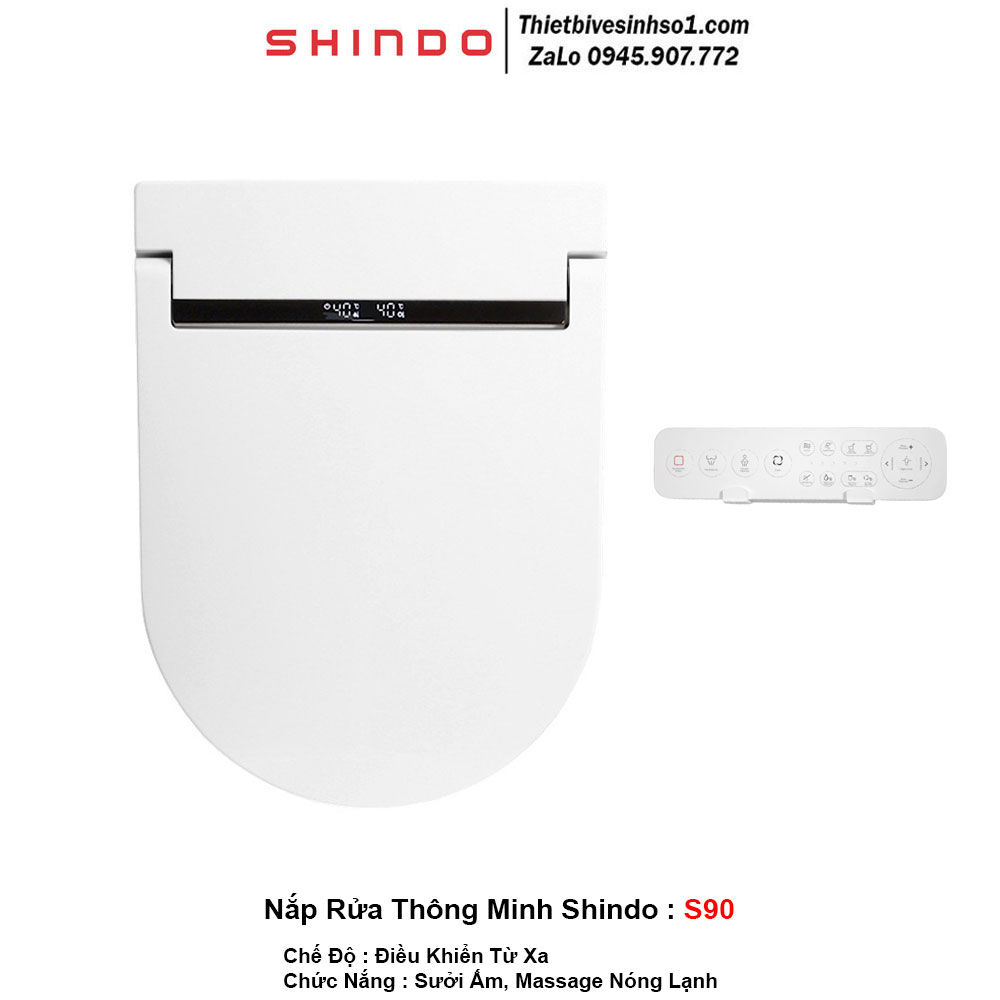 Nắp Rửa Bồn Cầu Thông Minh Điện Tử Shindo S90