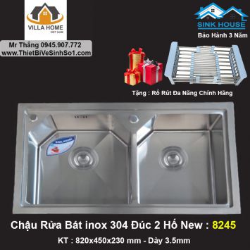 Chậu Rửa Bát SINK HOUSE 2 Hố Cân 8245 (New)