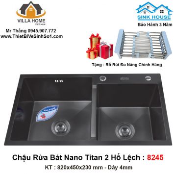 Chậu Rửa Bát SINK HOUSE 2 Hố Lệch 8245 (Nano)