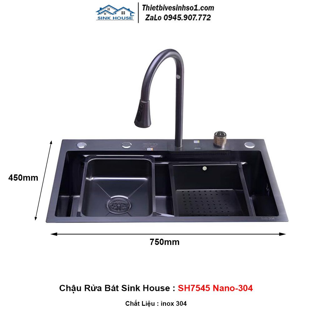 Chậu Rửa Bát Sink House SH7545 Nano-304