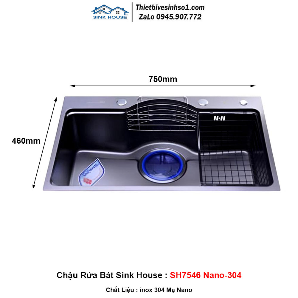 Chậu Rửa Bát Sink House SH7546 Nano-304