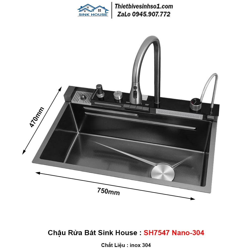 Chậu Rửa Bát Sink House SH7547 Nano-304