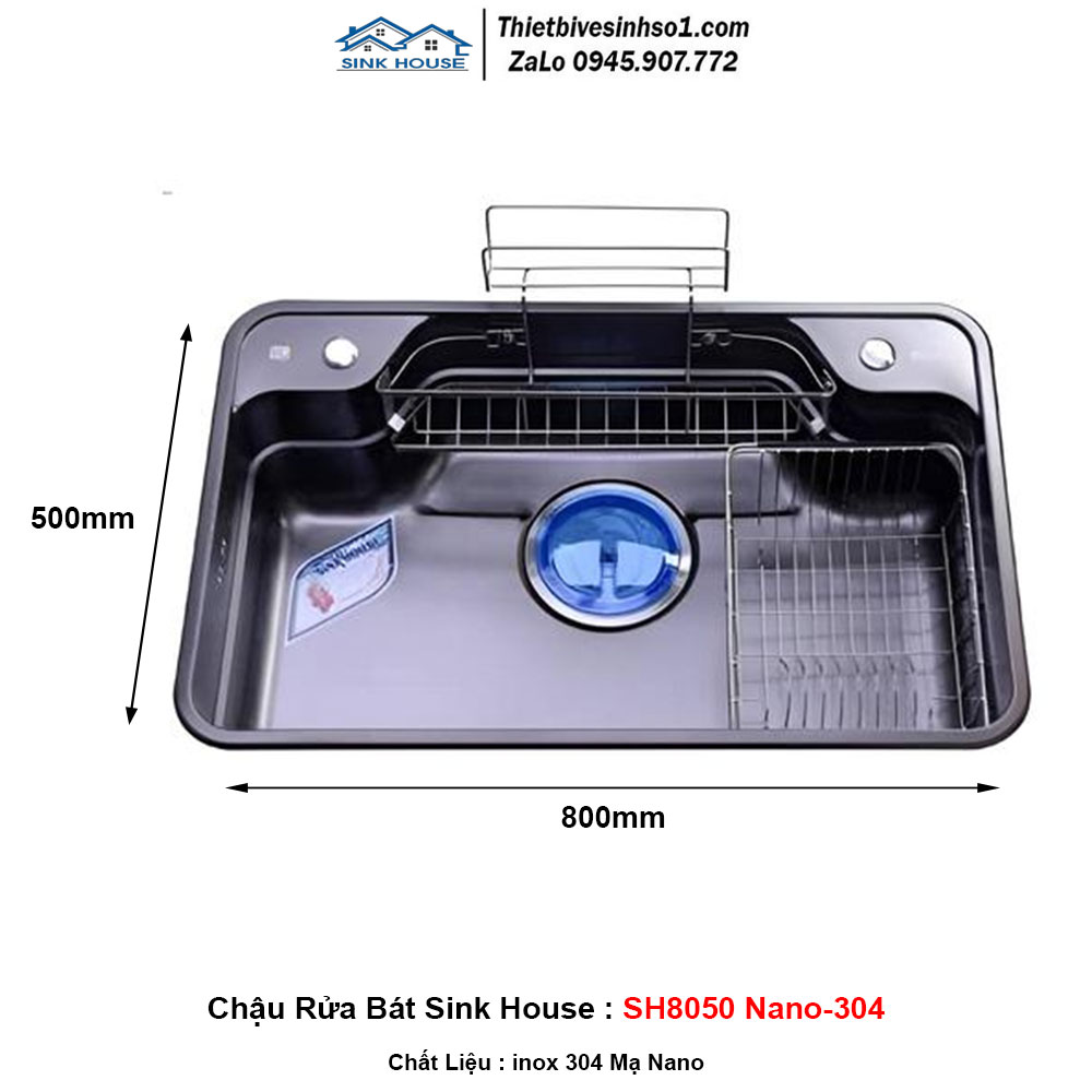 Chậu Rửa Bát Sink House SH8050 Nano-304