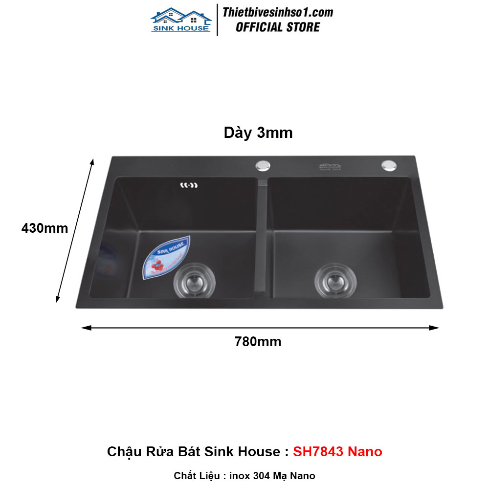 Chậu Rửa Bát Sink House SH7843 Nano