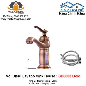 Vòi Lavabo SINK HOUSE SH6003 Gold