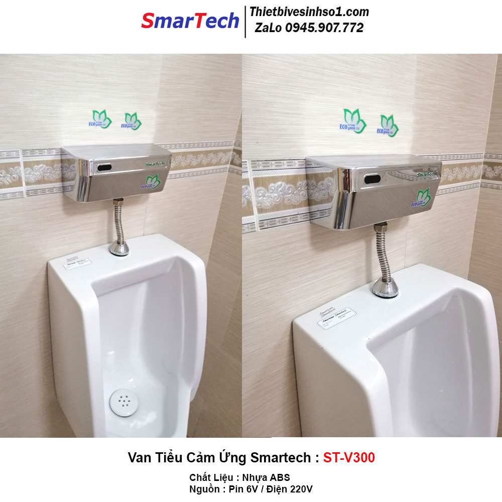 Van Tiểu Cảm Ứng SmarTech ST-V300-2 Van Tiểu Cảm Ứng SmarTech ST-V300-2