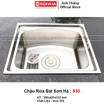 Chậu Rửa Bát 1 Hố Sơn Hà S50