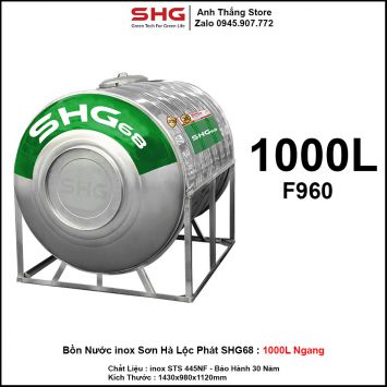 Bồn Nước inox Sơn Hà Lộc Phát SHG68 Ngang 1000L