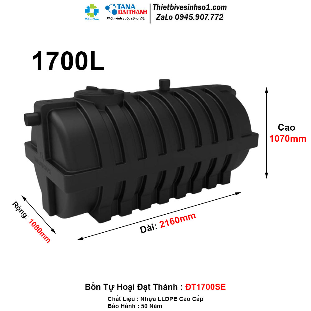 Bồn Tự Hoại Đại Thành ĐT1700SE