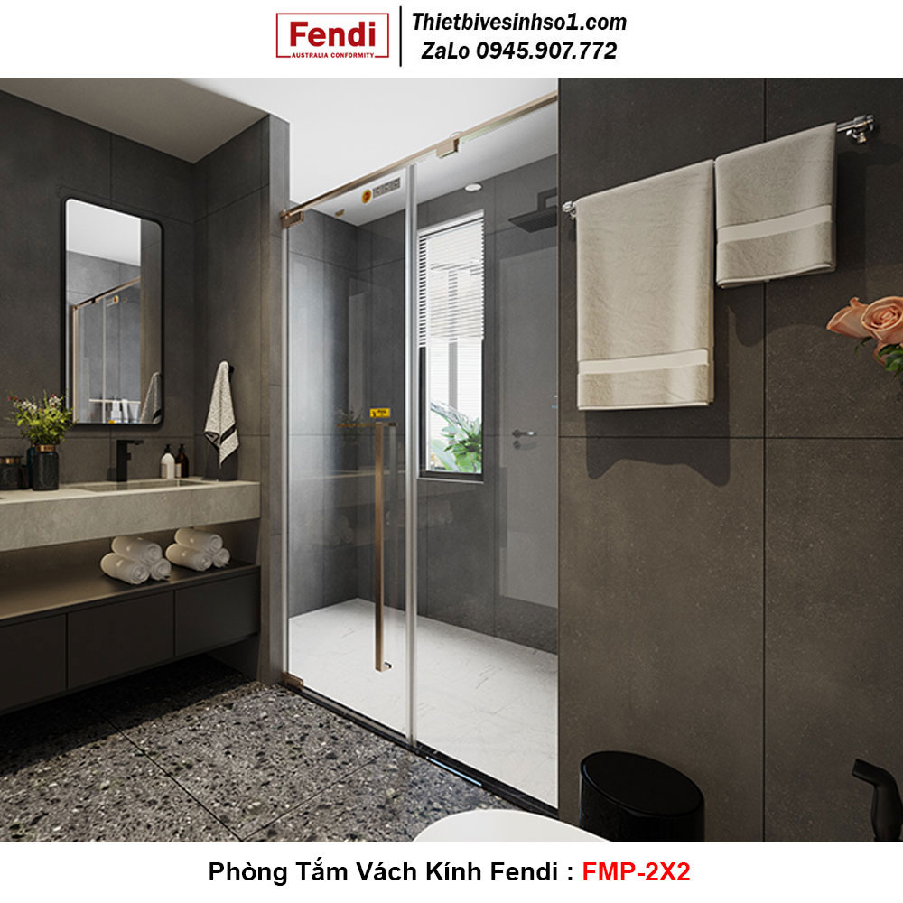 Phòng Tắm Vách Kính FENDI FMP-2X2 Gold