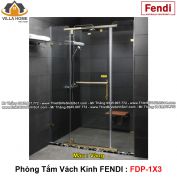 Phòng Tắm Vách Kính FENDI FDP-1X3 Gold