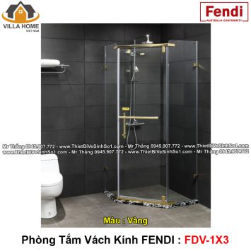 Phòng Tắm Vách Kính FENDI FDV-1X3 Gold