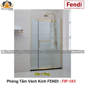Phòng Tắm Vách Kính FENDI FIP-1X3 Gold