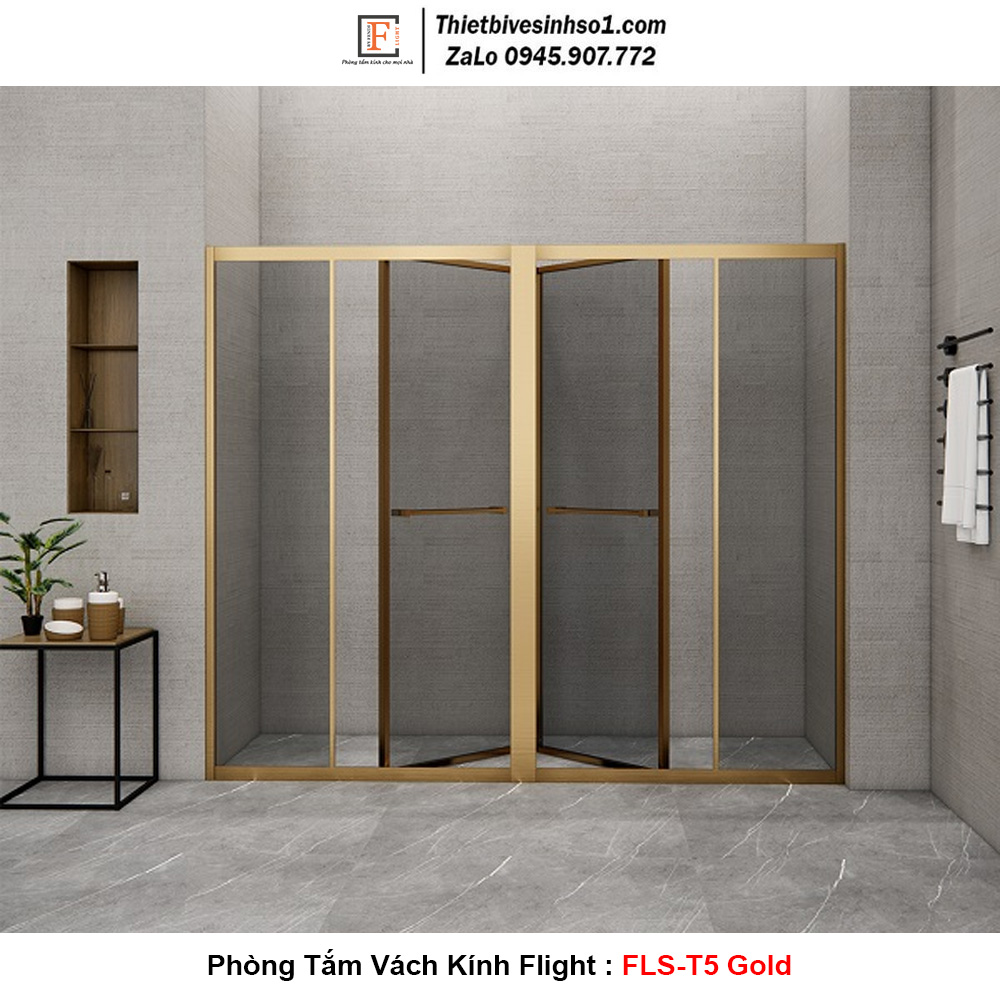 Phòng Tắm Vách Kính Flight FLS-T5 Gold