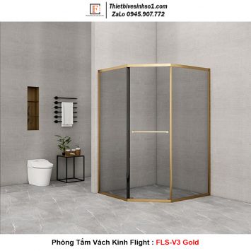 Phòng Tắm Vách Kính Flight FLS-V3 Gold