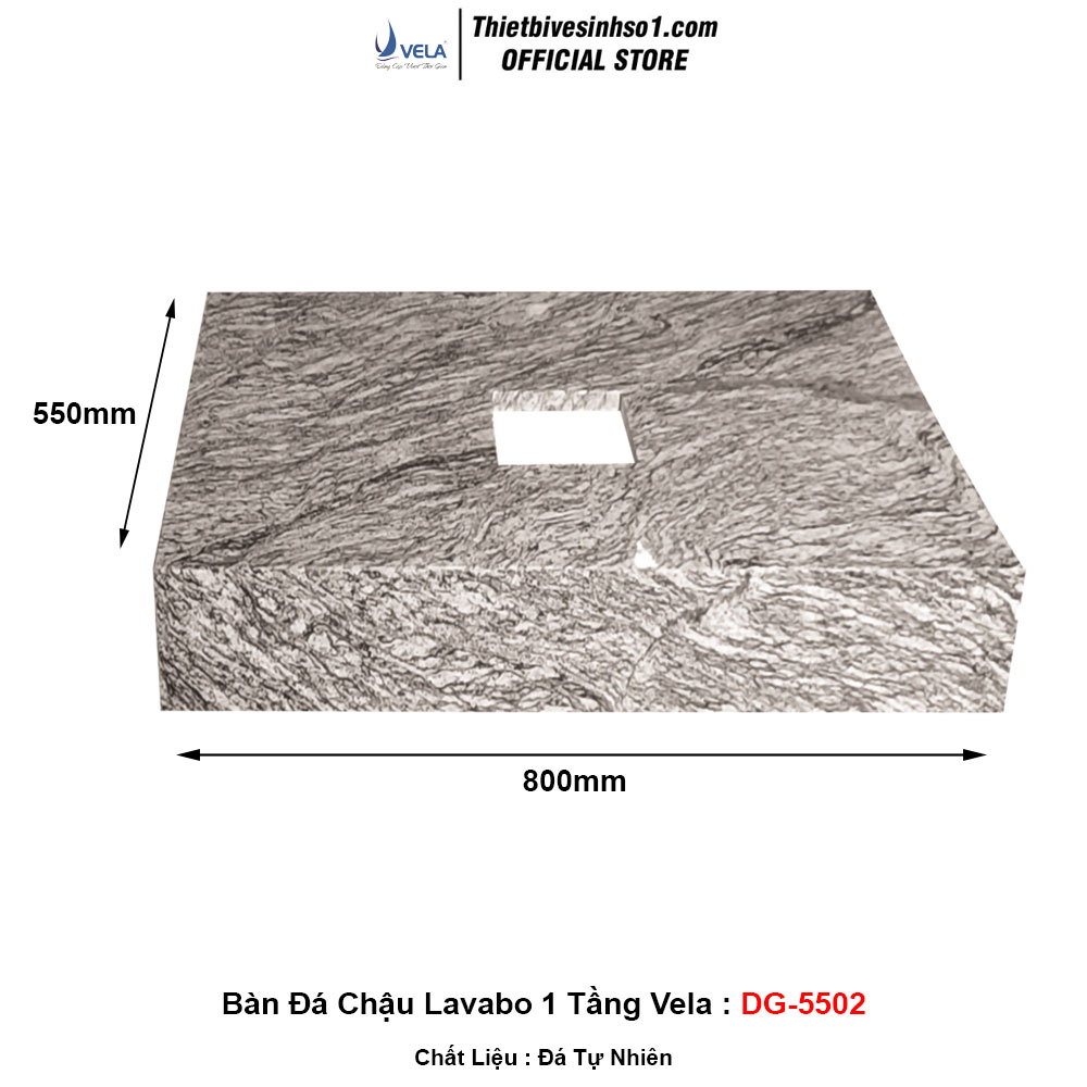 Bàn Đá Chậu Lavabo 1 Tầng Vela DG-5502 Bàn Đá Chậu Lavabo 1 Tầng Vela DG-5502