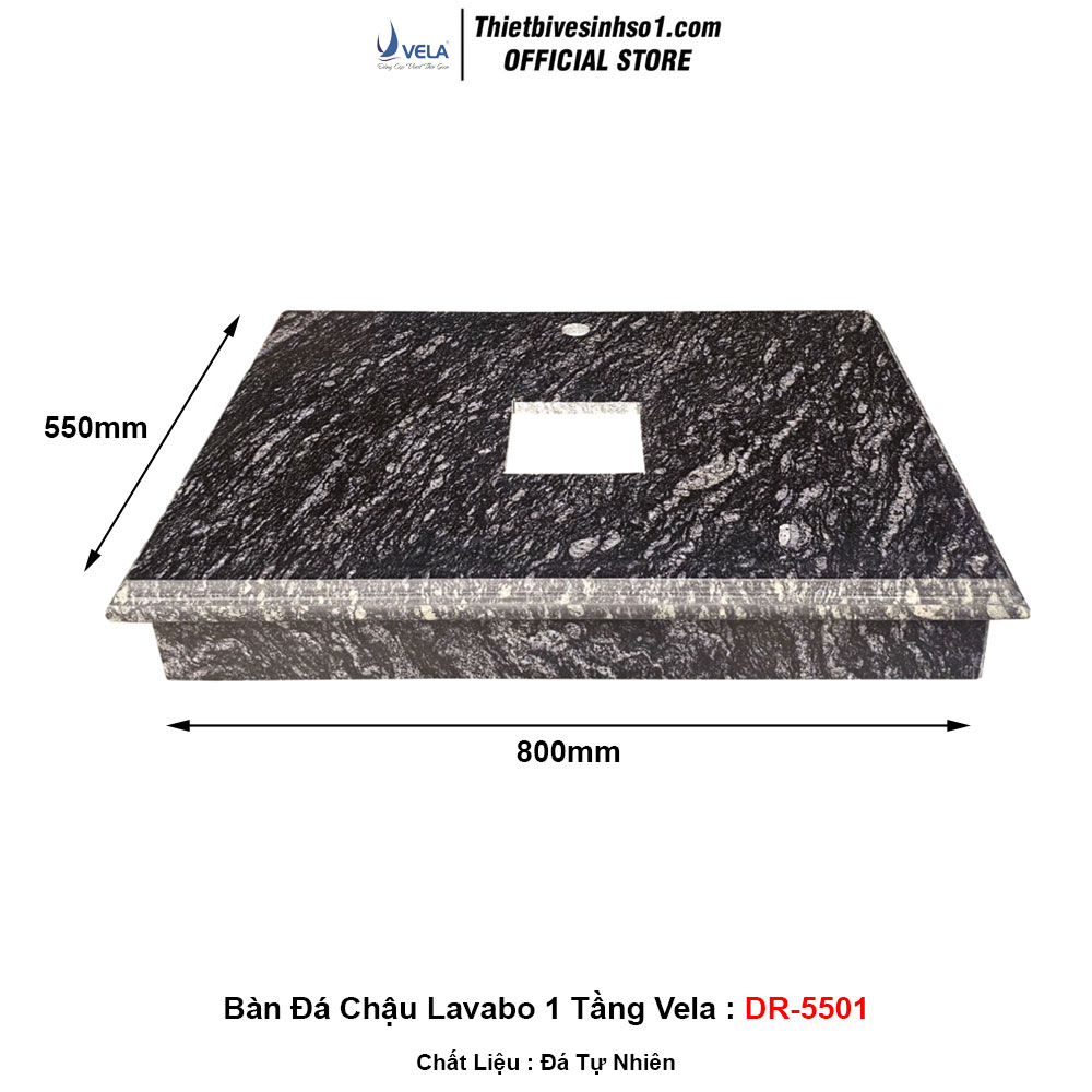 Bàn Đá Chậu Lavabo 1 Tầng Vela DR-5501
