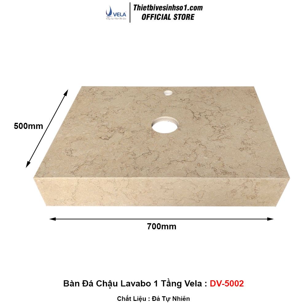 Bàn Đá Chậu Lavabo 1 Tầng Vela DV-5002 Bàn Đá Chậu Lavabo 1 Tầng Vela DV-5002