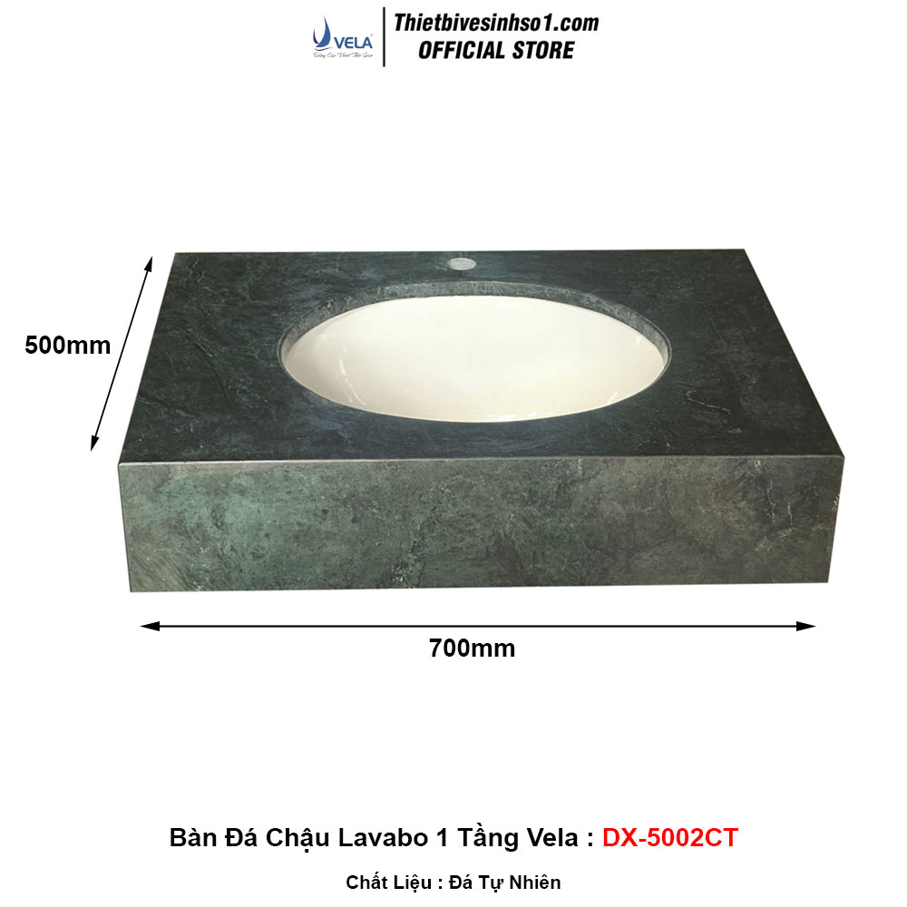 Bàn Đá Chậu Lavabo 1 Tầng Vela DX-5002CT