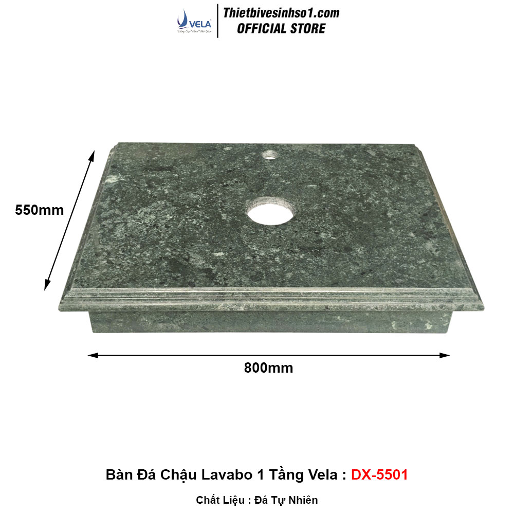 Bàn Đá Chậu Lavabo 1 Tầng Vela DX-5501 Bàn Đá Chậu Lavabo 1 Tầng Vela DX-5501