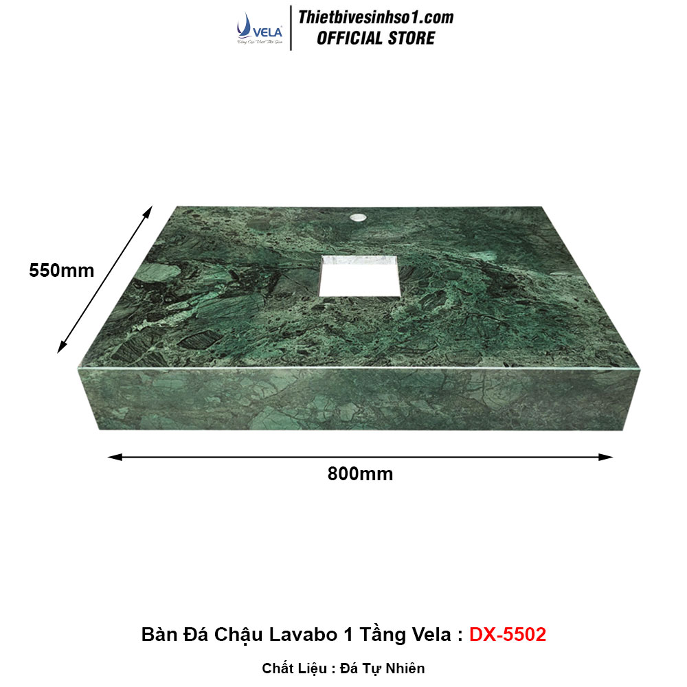 Bàn Đá Chậu Lavabo 1 Tầng Vela DX-5502