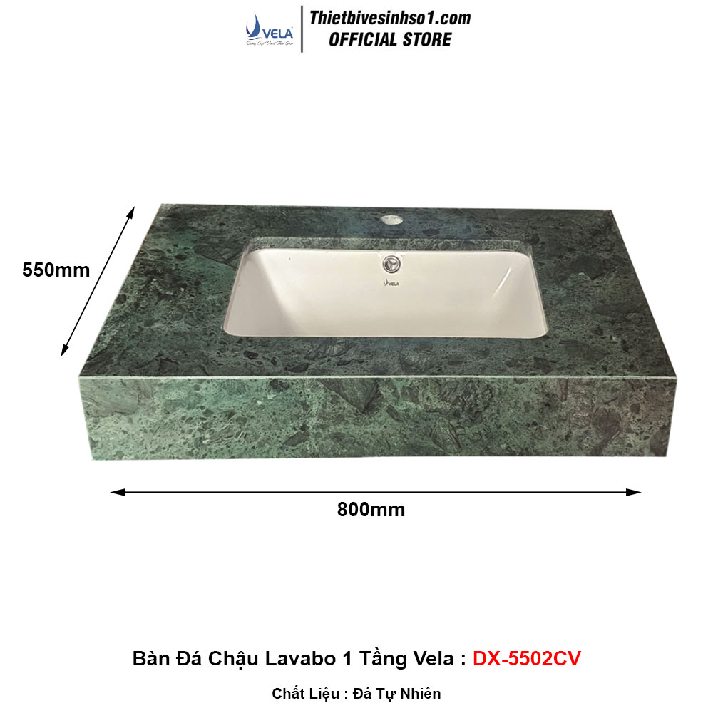 Bàn Đá Chậu Lavabo 1 Tầng Vela DX-5502CV