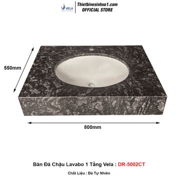 Bàn Đá Chậu Lavabo 1 Tầng Vela DR-5002CT