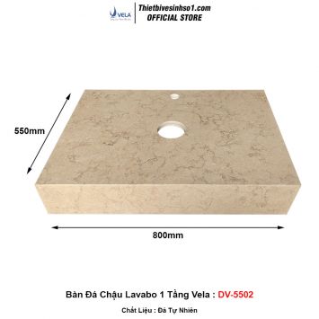 Bàn Đá Chậu Lavabo 1 Tầng Vela DV-5502